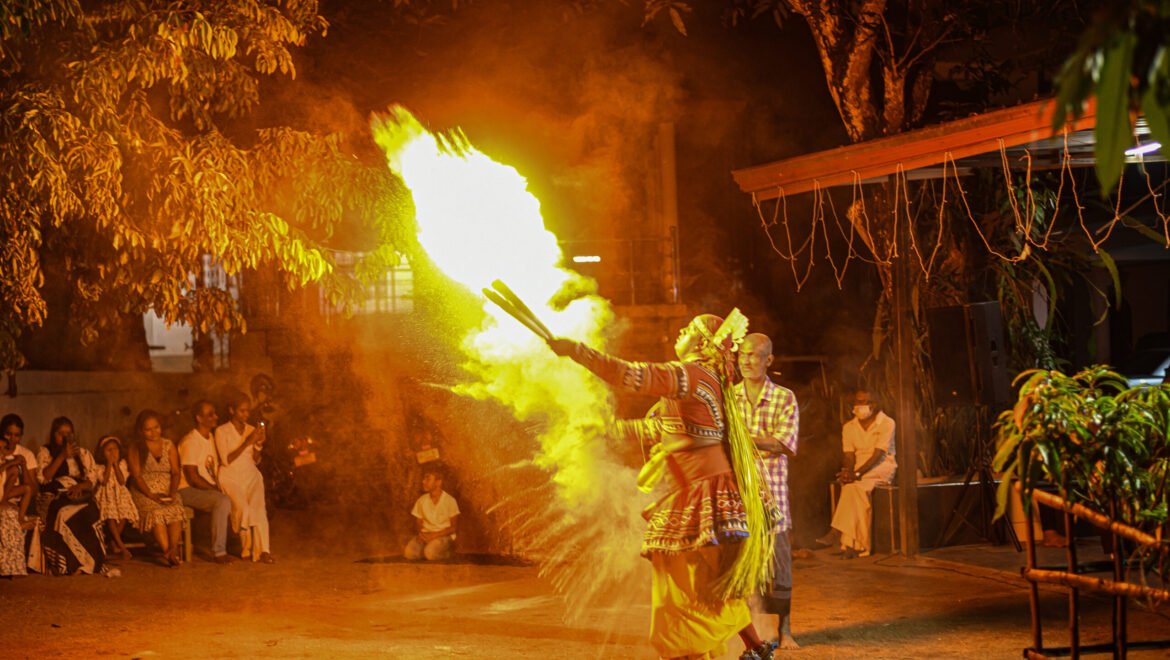 A Sri Lankan traditional dancer performs the Gara Yaka Dance.